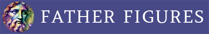 Father Figures logo white on purple background